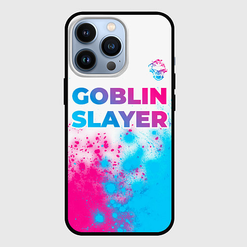 Чехол iPhone 13 Pro Goblin Slayer neon gradient style: символ сверху / 3D-Черный – фото 1