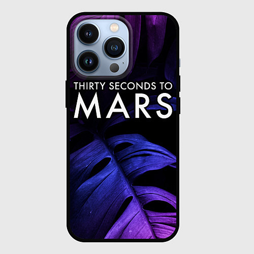 Чехол iPhone 13 Pro Thirty Seconds to Mars neon monstera / 3D-Черный – фото 1