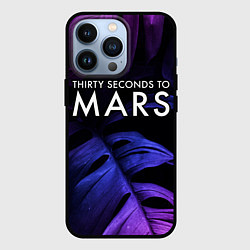 Чехол для iPhone 13 Pro Thirty Seconds to Mars neon monstera, цвет: 3D-черный