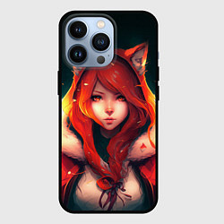 Чехол для iPhone 13 Pro Рыжая девушка-лиса, цвет: 3D-черный