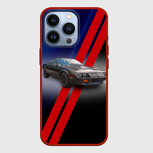 Чехол iPhone 13 Pro Американский маслкар Chevrolet Camaro 1983 года / 3D-Красный – фото 1