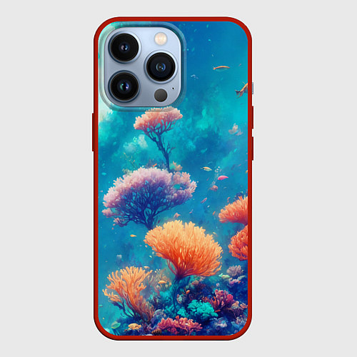 Чехол iPhone 13 Pro Океанские глубины / 3D-Красный – фото 1