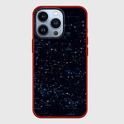 Чехол для iPhone 13 Pro Звездное небо созвездия, цвет: 3D-красный