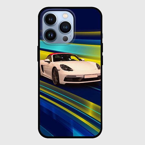 Чехол iPhone 13 Pro Спортивная немецкая машина Porsche 911 / 3D-Черный – фото 1