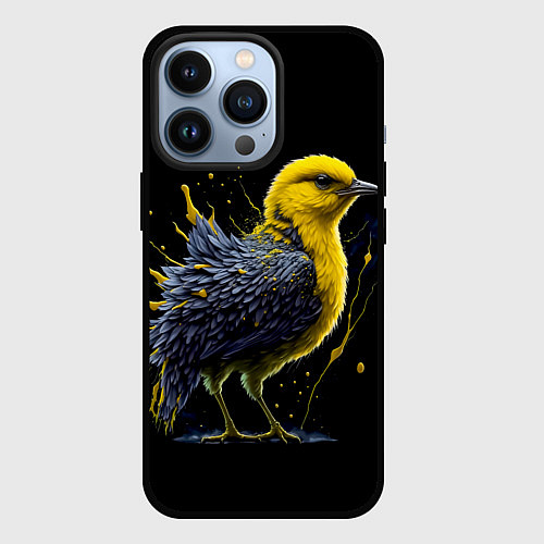 Чехол iPhone 13 Pro Цыпленок в красках / 3D-Черный – фото 1