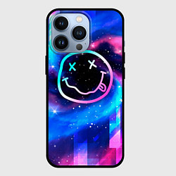 Чехол для iPhone 13 Pro Nirvana неоновый космос, цвет: 3D-черный