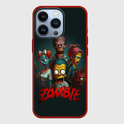 Чехол для iPhone 13 Pro Zombie simpsons, цвет: 3D-красный