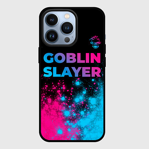 Чехол iPhone 13 Pro Goblin Slayer - neon gradient: символ сверху / 3D-Черный – фото 1