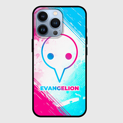 Чехол iPhone 13 Pro Evangelion neon gradient style / 3D-Черный – фото 1