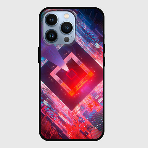 Чехол iPhone 13 Pro Цифровые стены и лифт / 3D-Черный – фото 1