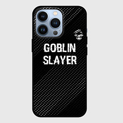 Чехол iPhone 13 Pro Goblin Slayer glitch на темном фоне: символ сверху