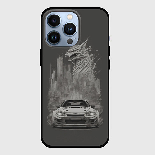 Чехол iPhone 13 Pro Godzilla car / 3D-Черный – фото 1