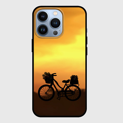 Чехол iPhone 13 Pro Велосипед на закате / 3D-Черный – фото 1