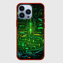 Чехол iPhone 13 Pro Психоделика в зеленом - нейронная сеть