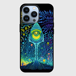 Чехол для iPhone 13 Pro Психоделика разноцветная - нейронная сеть, цвет: 3D-черный