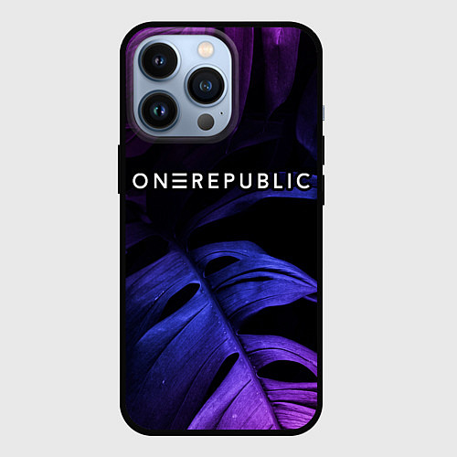 Чехол iPhone 13 Pro OneRepublic neon monstera / 3D-Черный – фото 1