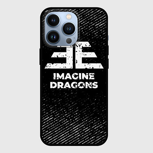 Чехол iPhone 13 Pro Imagine Dragons с потертостями на темном фоне / 3D-Черный – фото 1