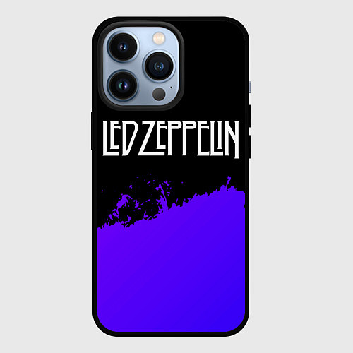 Чехол iPhone 13 Pro Led Zeppelin purple grunge / 3D-Черный – фото 1