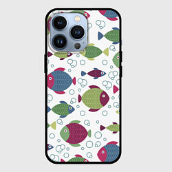 Чехол для iPhone 13 Pro Милые рыбки, цвет: 3D-черный