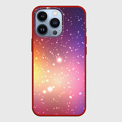 Чехол iPhone 13 Pro Желто фиолетовое свечение и звезды