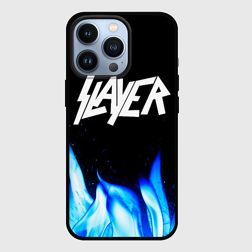 Чехол iPhone 13 Pro Slayer blue fire / 3D-Черный – фото 1