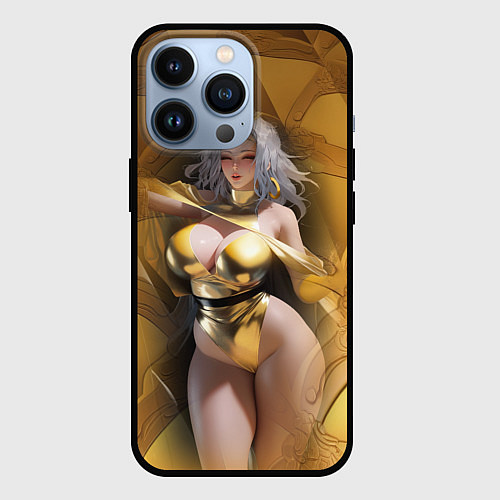 Чехол iPhone 13 Pro Fantasy gold girl / 3D-Черный – фото 1