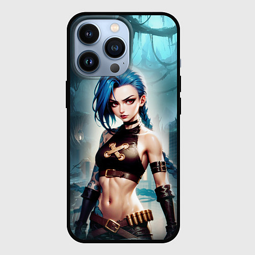 Чехол iPhone 13 Pro Jinx arcane League of legends / 3D-Черный – фото 1