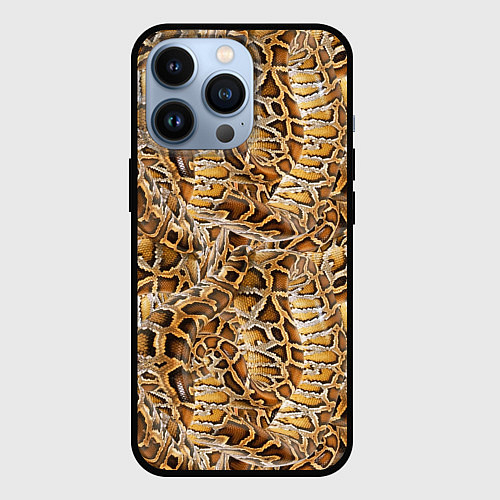 Чехол iPhone 13 Pro Змеиный клубок / 3D-Черный – фото 1