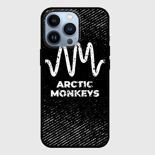 Чехол iPhone 13 Pro Arctic Monkeys с потертостями на темном фоне / 3D-Черный – фото 1