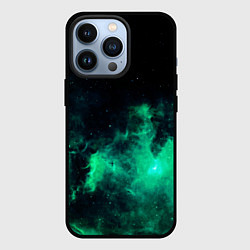 Чехол для iPhone 13 Pro Зелёная галактика Midjourney, цвет: 3D-черный
