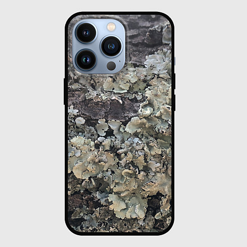 Чехол iPhone 13 Pro Текстура мха на дереве / 3D-Черный – фото 1