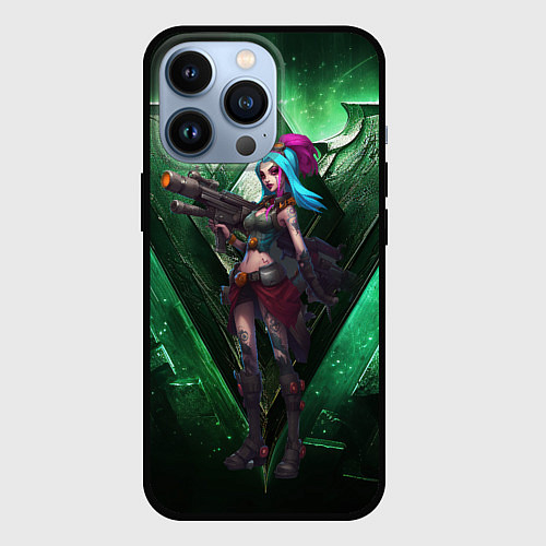Чехол iPhone 13 Pro Jinx art arcane league of legends / 3D-Черный – фото 1