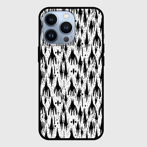 Чехол iPhone 13 Pro Чернильные пришельцы / 3D-Черный – фото 1