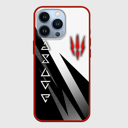 Чехол iPhone 13 Pro The witcher - знаки / 3D-Красный – фото 1