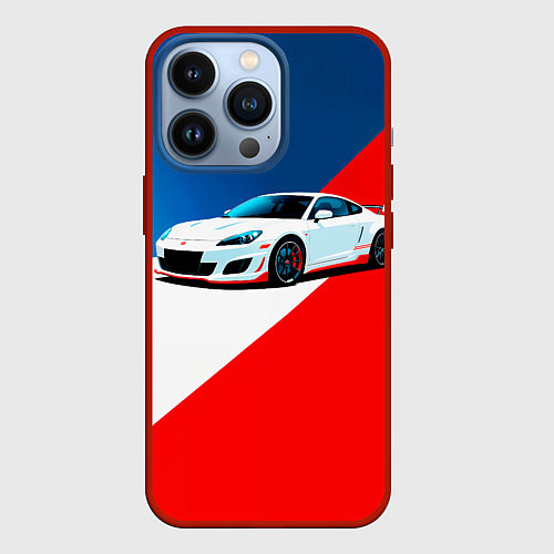 Чехол iPhone 13 Pro Нарисованный автомобиль / 3D-Красный – фото 1