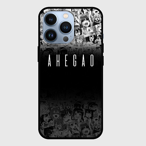 Чехол iPhone 13 Pro С аниме ахегао / 3D-Черный – фото 1