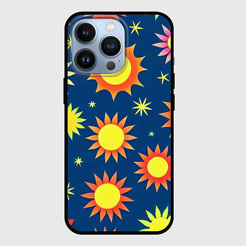 Чехол iPhone 13 Pro Цветы солнца / 3D-Черный – фото 1