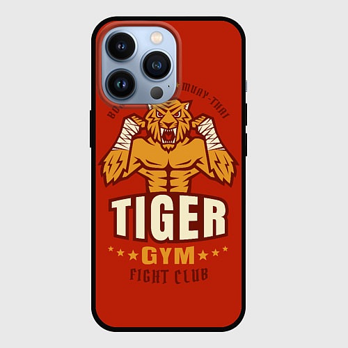 Чехол iPhone 13 Pro Tiger - боец / 3D-Черный – фото 1