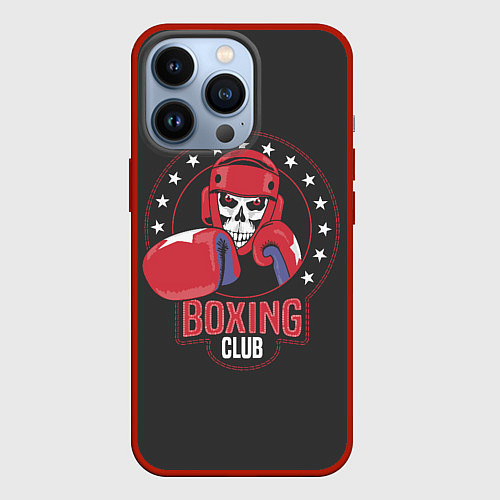 Чехол iPhone 13 Pro Boxing club - боксёр / 3D-Красный – фото 1