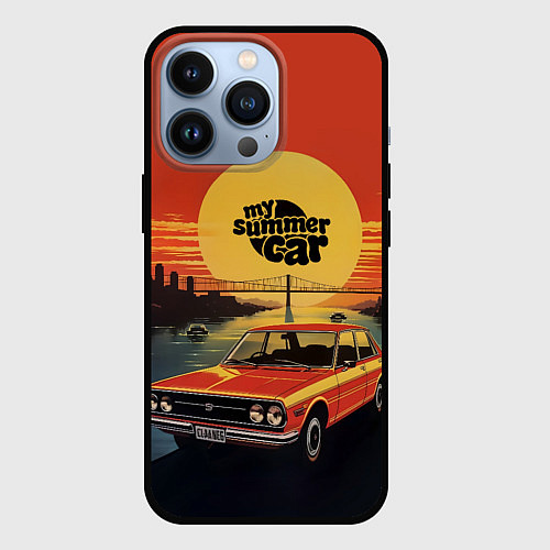 Чехол iPhone 13 Pro My summer car Toyota Carina 1600 ST / 3D-Черный – фото 1