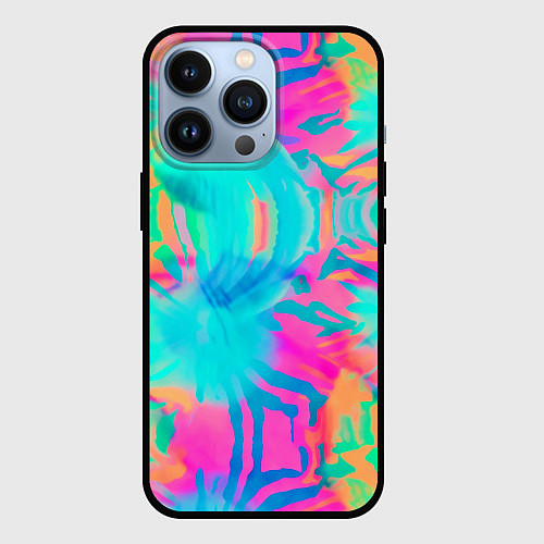 Чехол iPhone 13 Pro Кислотный тай-дай: паттерн / 3D-Черный – фото 1