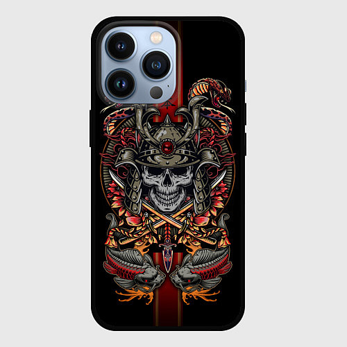 Чехол iPhone 13 Pro Samurai skull / 3D-Черный – фото 1