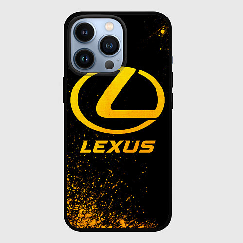 Чехол iPhone 13 Pro Lexus - gold gradient / 3D-Черный – фото 1