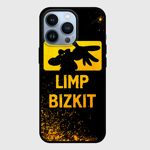 Чехол iPhone 13 Pro Limp Bizkit - gold gradient / 3D-Черный – фото 1