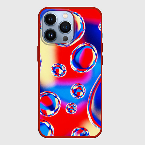 Чехол iPhone 13 Pro Объемные цветные пузыри / 3D-Красный – фото 1