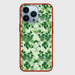 Чехол для iPhone 13 Pro Green nature, цвет: 3D-красный