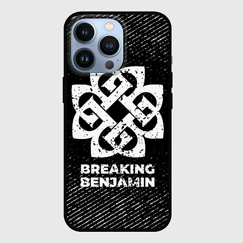 Чехол iPhone 13 Pro Breaking Benjamin с потертостями на темном фоне / 3D-Черный – фото 1