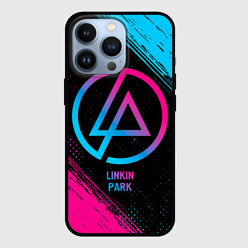 Чехол iPhone 13 Pro Linkin Park - neon gradient / 3D-Черный – фото 1