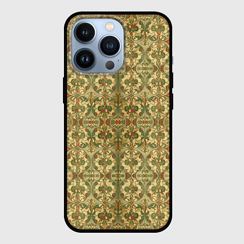 Чехол iPhone 13 Pro Средневековый узор / 3D-Черный – фото 1