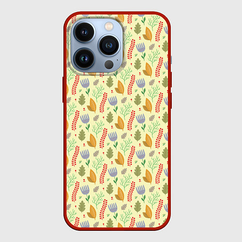 Чехол iPhone 13 Pro Flower paradise / 3D-Красный – фото 1